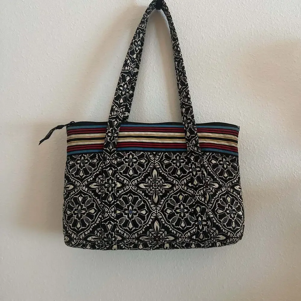 Vera Bradley Little Betsy Tote Bag Retired 2010 Barcelona Print Quilted Cotton